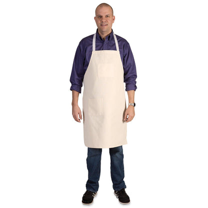 Full Length Adult Cotton Apron, Tan, 34" x 24", 1 Piece - Loomini