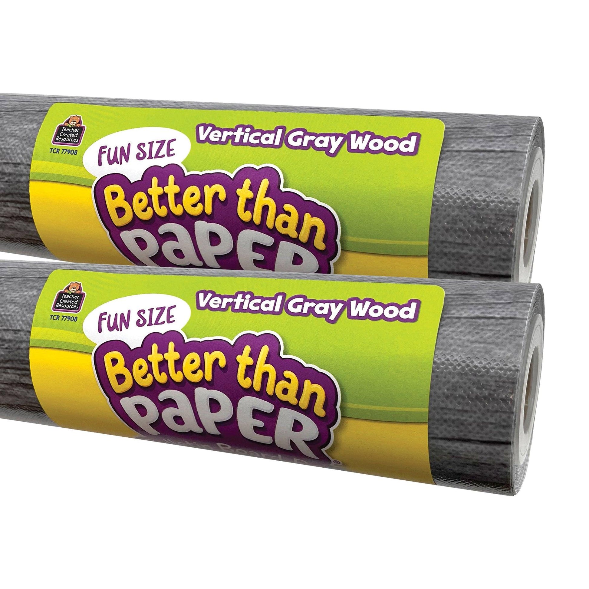 Fun Size Better Than Paper Bulletin Board Roll Vertical Gray Wood, Pack of 2 - Loomini