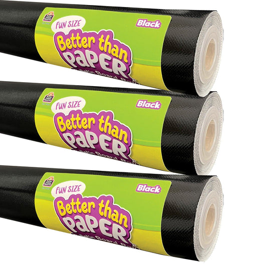 Fun Size Better Than Paper® Bulletin Board Roll, 18" x 12', Black, Pack of 3 - Loomini