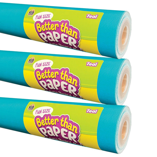 Fun Size Better Than Paper® Bulletin Board Roll, 18" x 12', Teal, Pack of 3 - Loomini