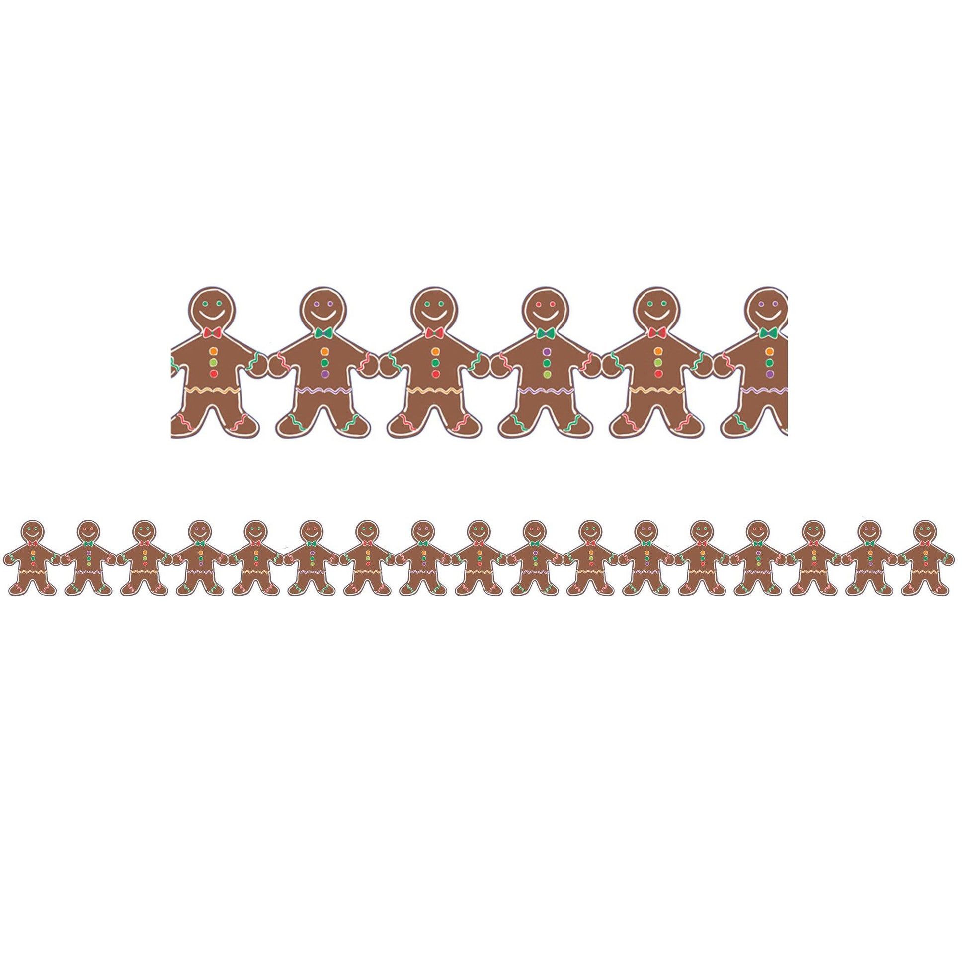 Gingerbread Men Classroom Borders, 36 Feet Per Pack, 6 Packs - Loomini