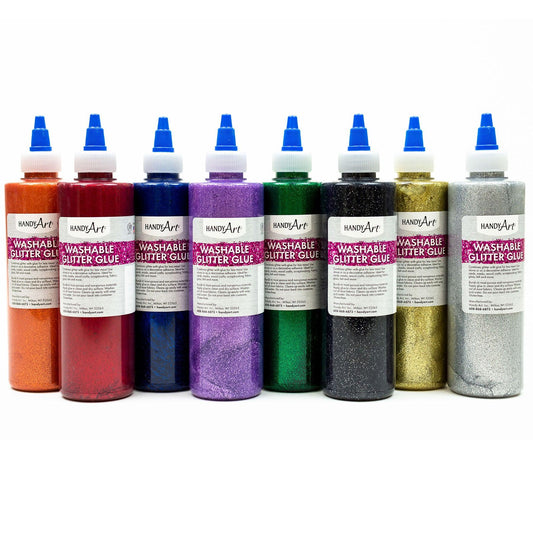 Glitter Glue, 8 oz, Set of 8 - Loomini