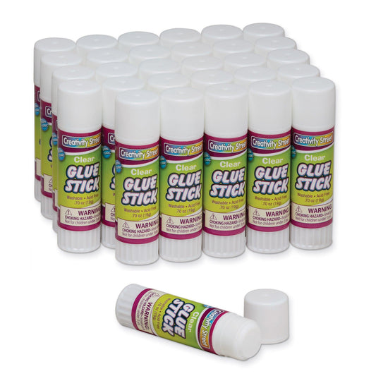Glue Sticks, Clear, 0.70 oz., 30 Count - Loomini