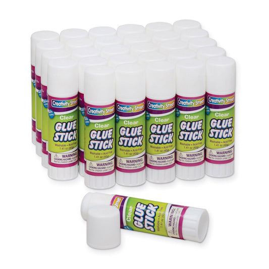 Glue Sticks, Clear, 1.41 oz., 30 Count - Loomini