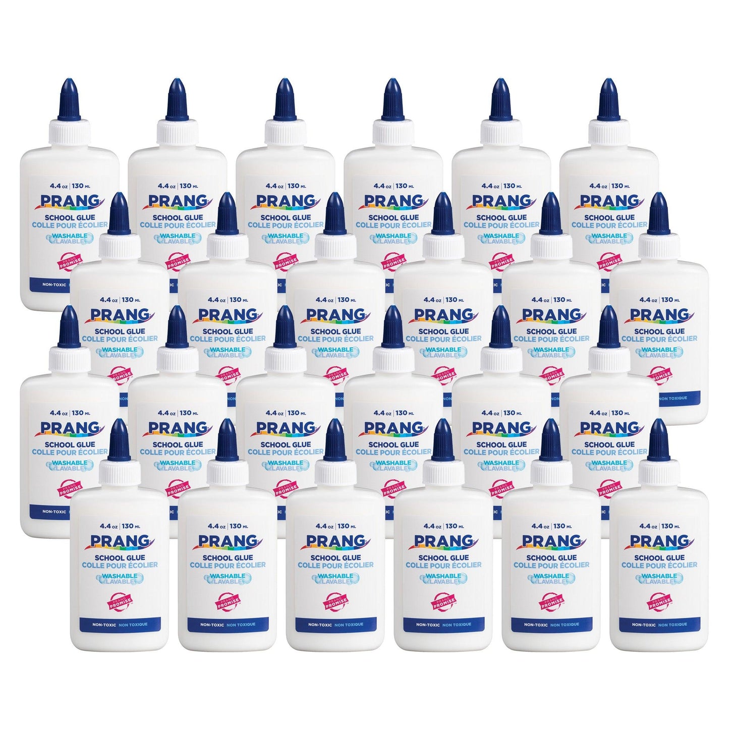 Glue Washable Liquid White School Glue - 4.4 oz, White, Pack of 24 - Loomini