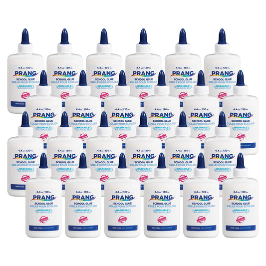 Glue Washable Liquid White School Glue - 4.4 oz, White, Pack of 24 - Loomini