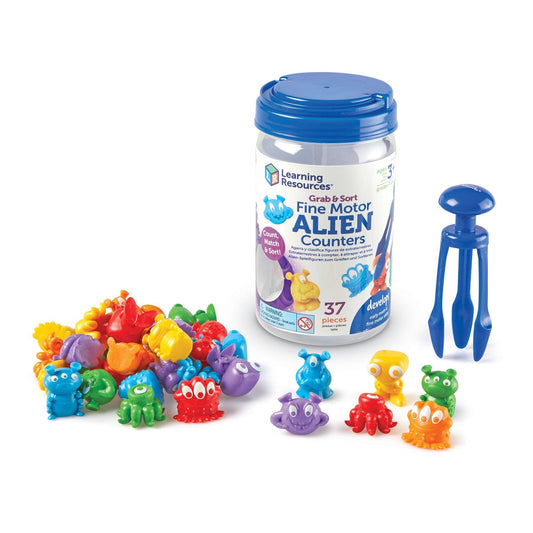 Grab & Sort Fine Motor Alien Counters - Loomini