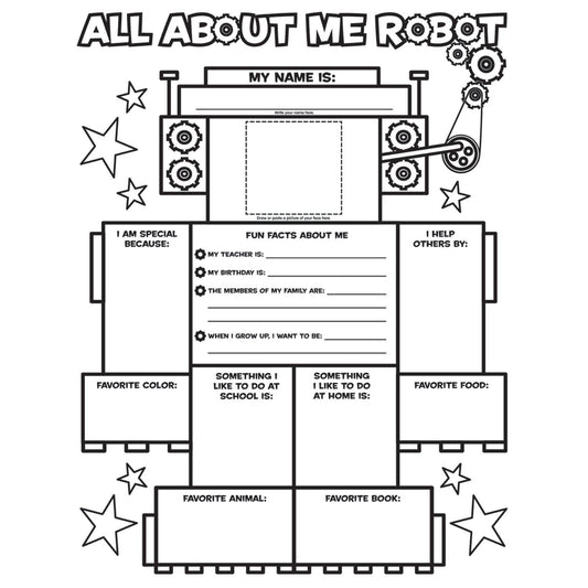 Graphic Organizer Poster, All-About-Me Robot, Grades K-2 - Loomini