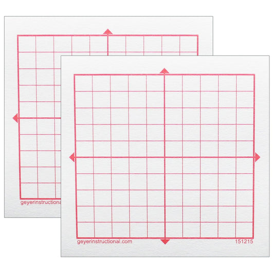 Graphing 3M Post-it® Notes, XY Axis, 10 x 10 Square Grid, 4 Pads Per Pack, 2 Packs - Loomini