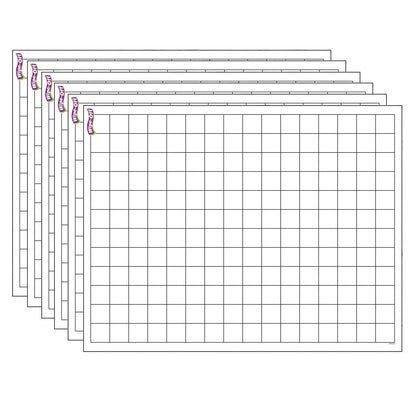 Graphing Grid (Small Squares) Wipe-Off® Chart, 17" x 22", Pack of 6 - Loomini