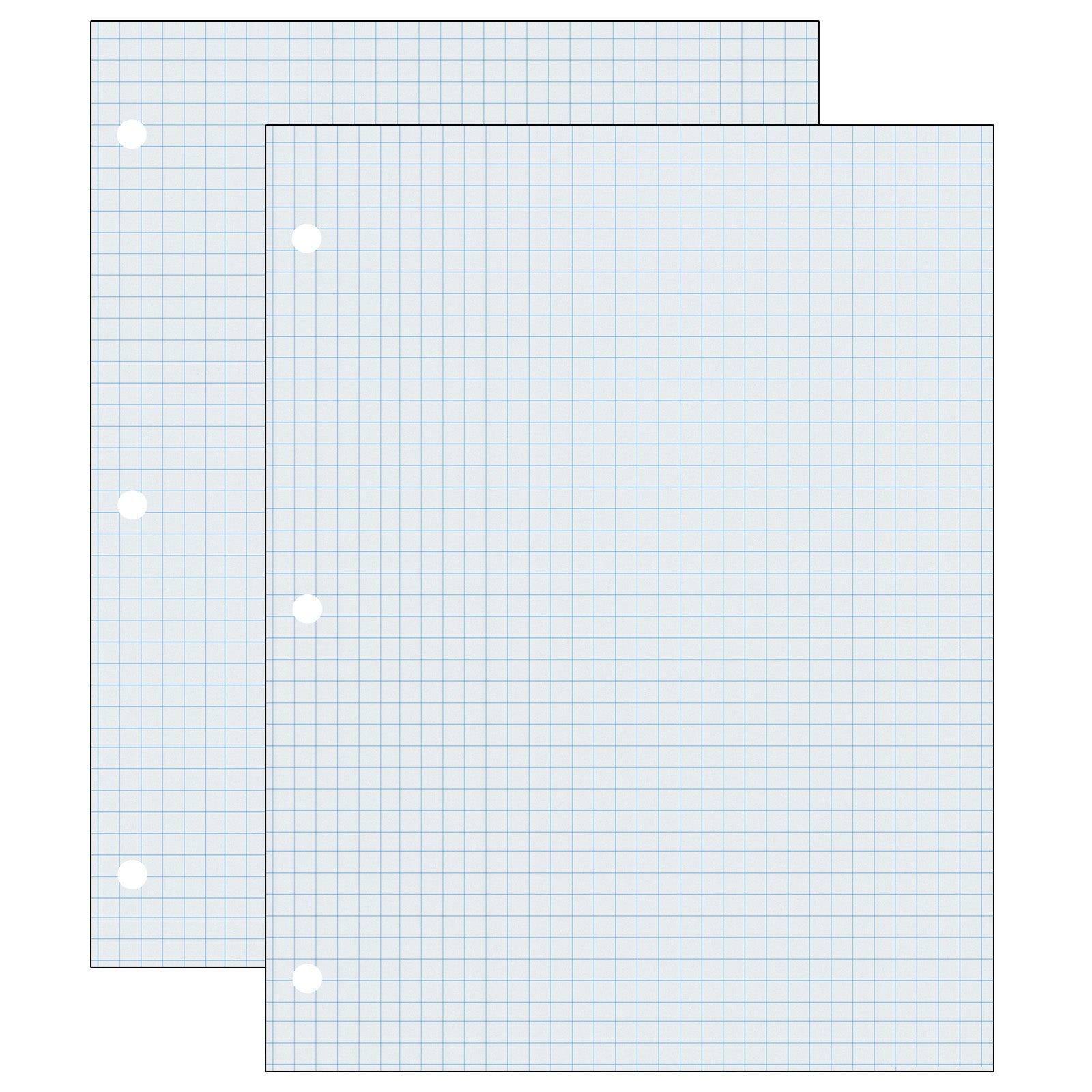 Graphing Paper, White, 2-sided, 1/4" Quadrille Ruled 8-1/2" x 11", 500 Sheets Per Pack, 2 Packs - Loomini