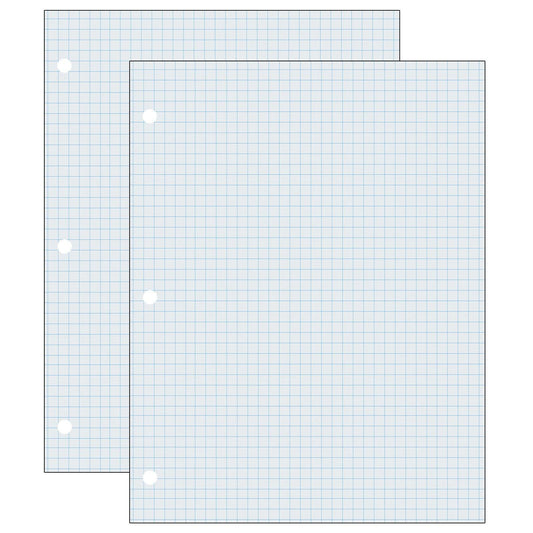 Graphing Paper, White, 2-sided, 1/4" Quadrille Ruled 8-1/2" x 11", 500 Sheets Per Pack, 2 Packs - Loomini