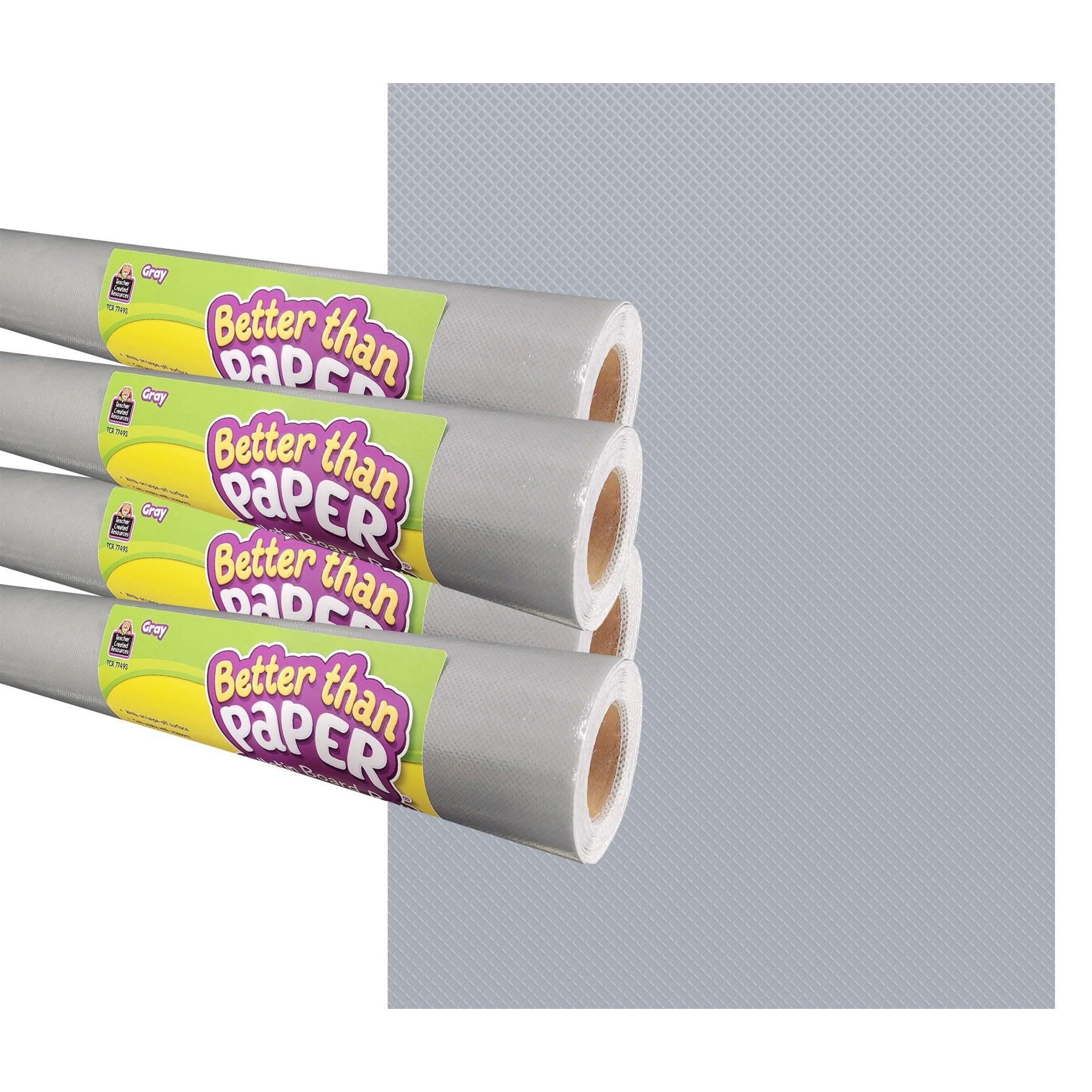 Gray Better Than Paper Bulletin Board Roll, 4' x 12', Pack of 4 - Loomini