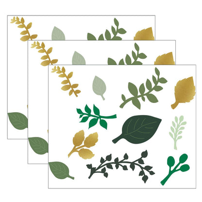 Green and Gold Paper Leaves, 40 Per Pack, 3 Packs - Loomini