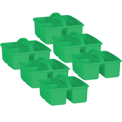 Green Plastic Storage Caddy, Pack of 6 - Loomini