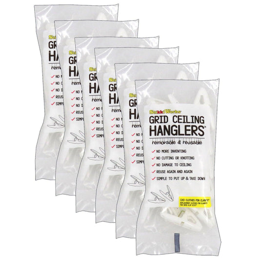 Grid Ceiling Hanglers™ Clothes Pin Clamps™, 20 Per Pack, 6 Packs - Loomini