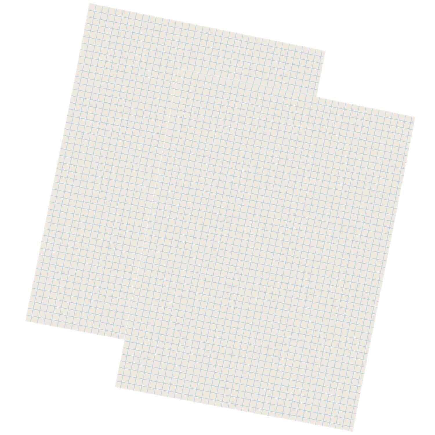 Grid Ruled Drawing Paper, White, 1/4" Quadrille Ruled, 9" x 12", 500 Sheets Per Pack, 2 Packs - Loomini