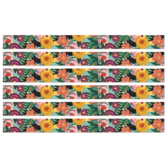 Grow Together Floral Garden Straight Borders, 36 Feet Per Pack, 6 Packs - Loomini