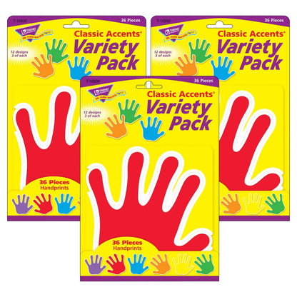 Handprints Classic Accents® Variety Pack, 36 Per Pack, 3 Packs - Loomini