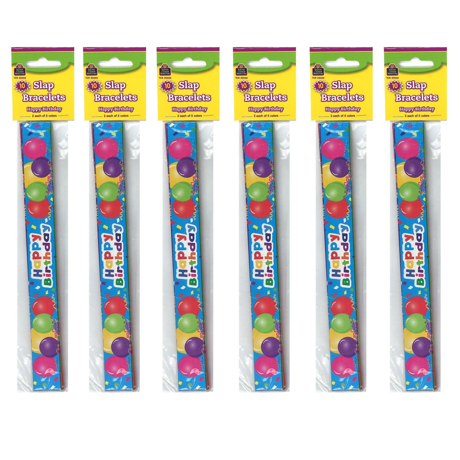 Happy Birthday Balloons Slap Bracelets, 10 Per Pack, 6 Packs - Loomini