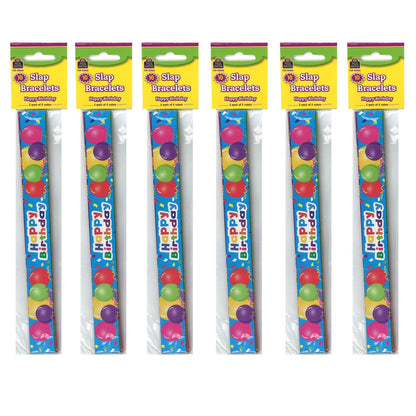 Happy Birthday Balloons Slap Bracelets, 10 Per Pack, 6 Packs - Loomini