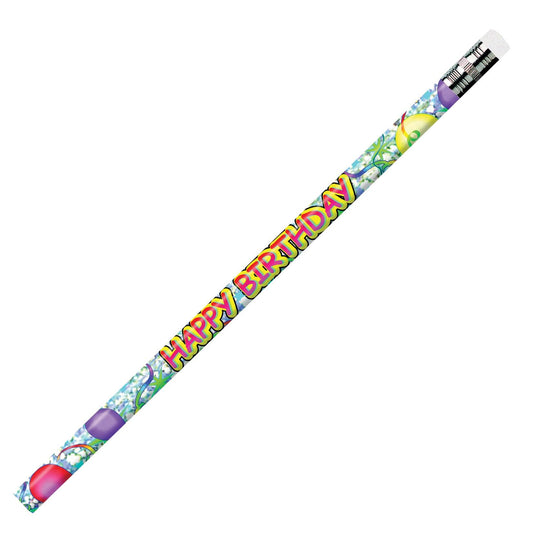 Happy Birthday Glitz Pencils, 12 Per Pack, 12 Packs - Loomini