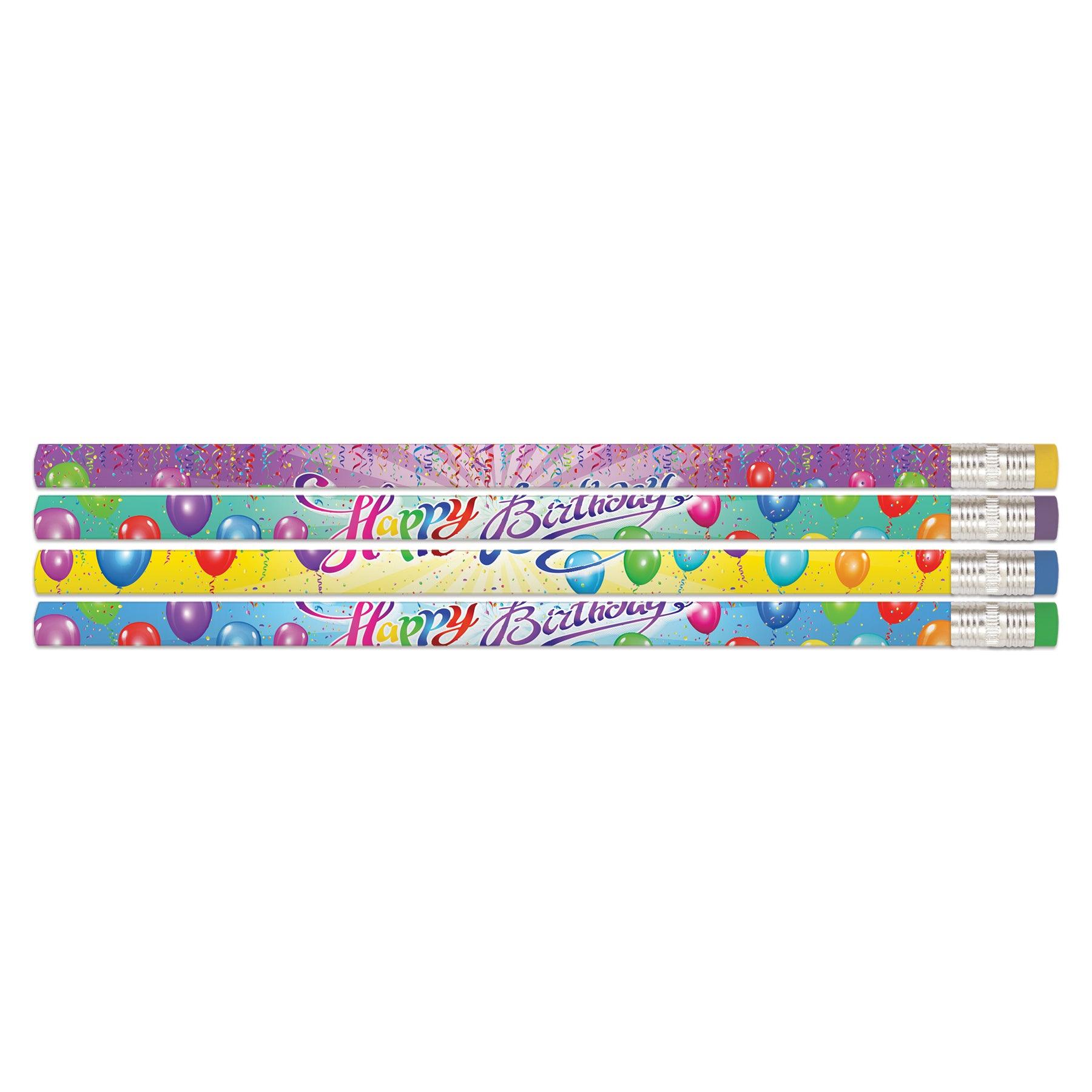 Happy Birthday Rainbow Pencil, 12 Per Pack, 12 Packs - Loomini