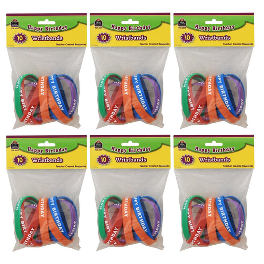 Happy Birthday Wristbands, 10 Per Pack, 6 Packs - Loomini