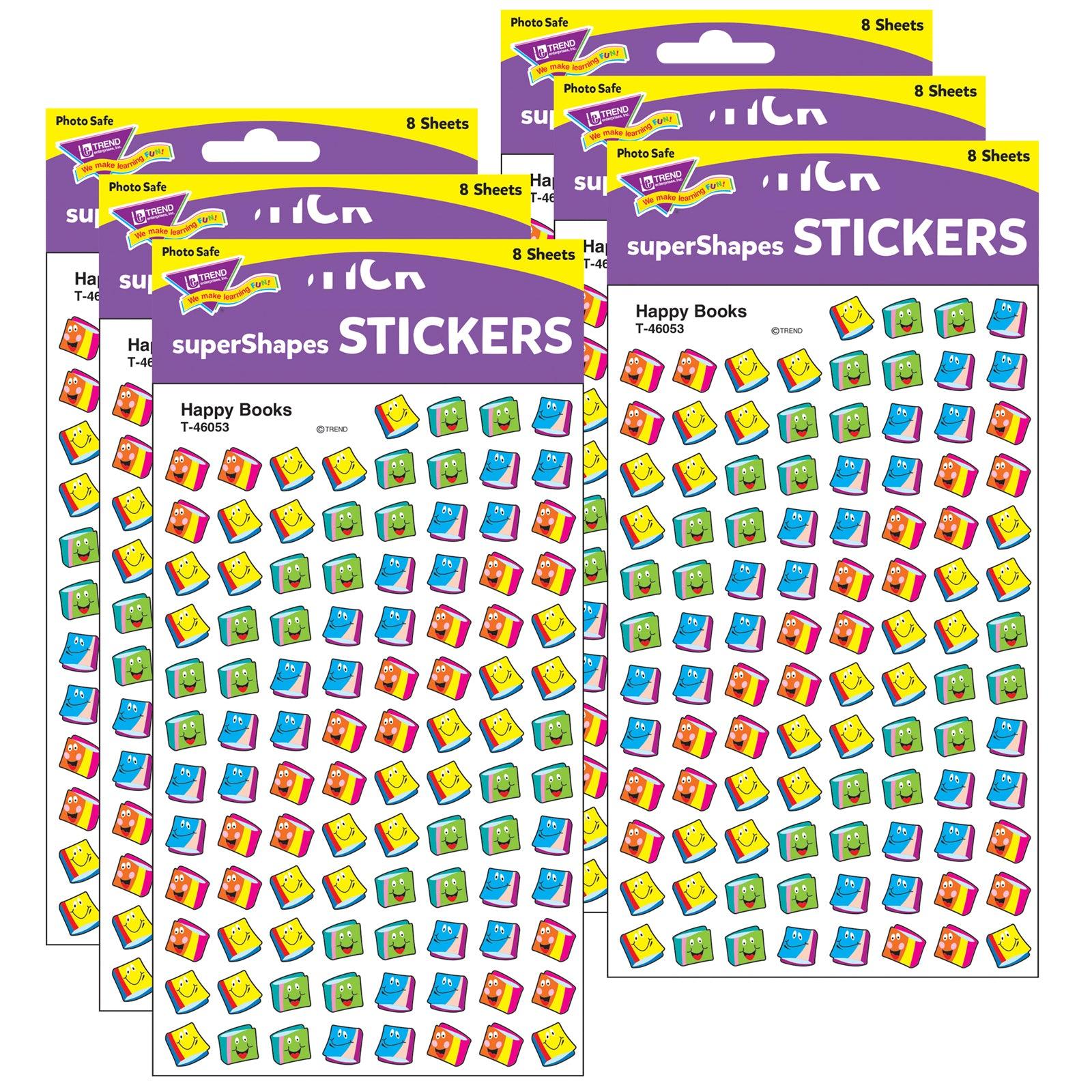 Happy Books superShapes Stickers, 800 Per Pack, 6 Packs - Loomini