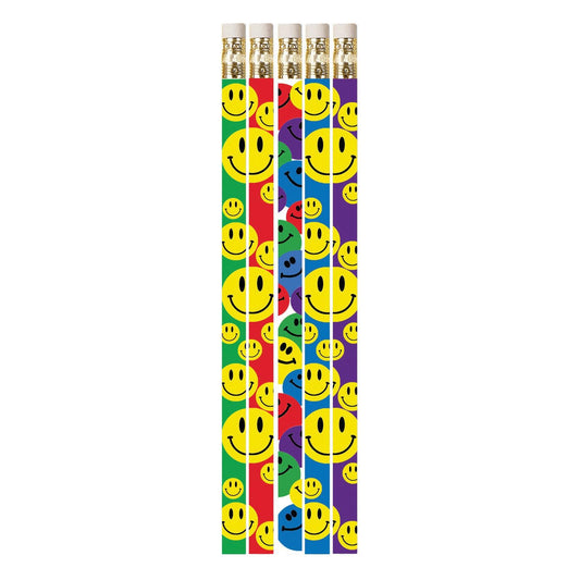 Happy Face Assorted Motivational Pencils, 12 Per Pack, 12 Packs - Loomini