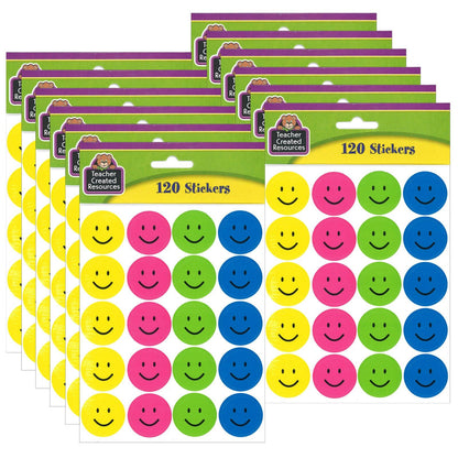 Happy Faces Stickers, 120 Per Pack, 12 Packs - Loomini