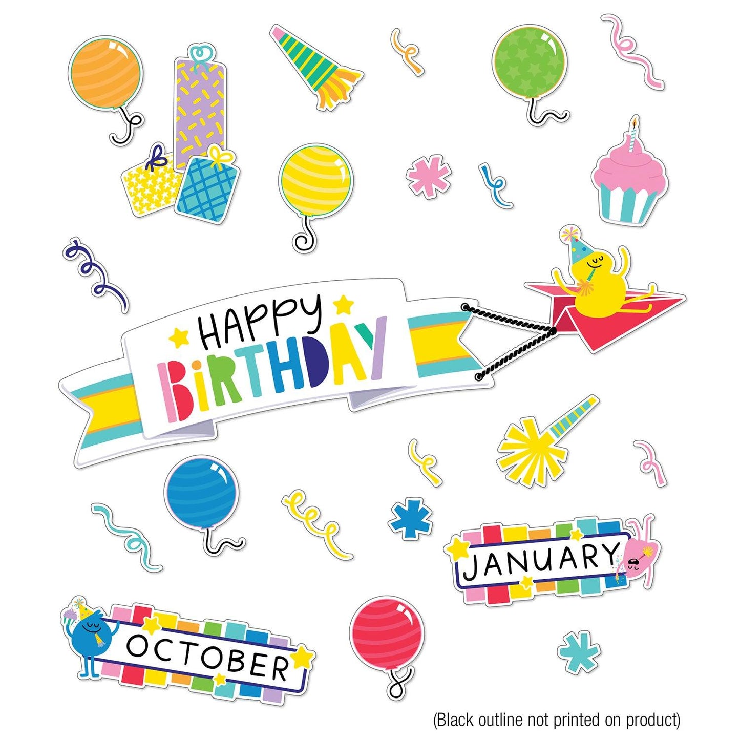 Happy Place Birthday Bulletin Board Set - Loomini