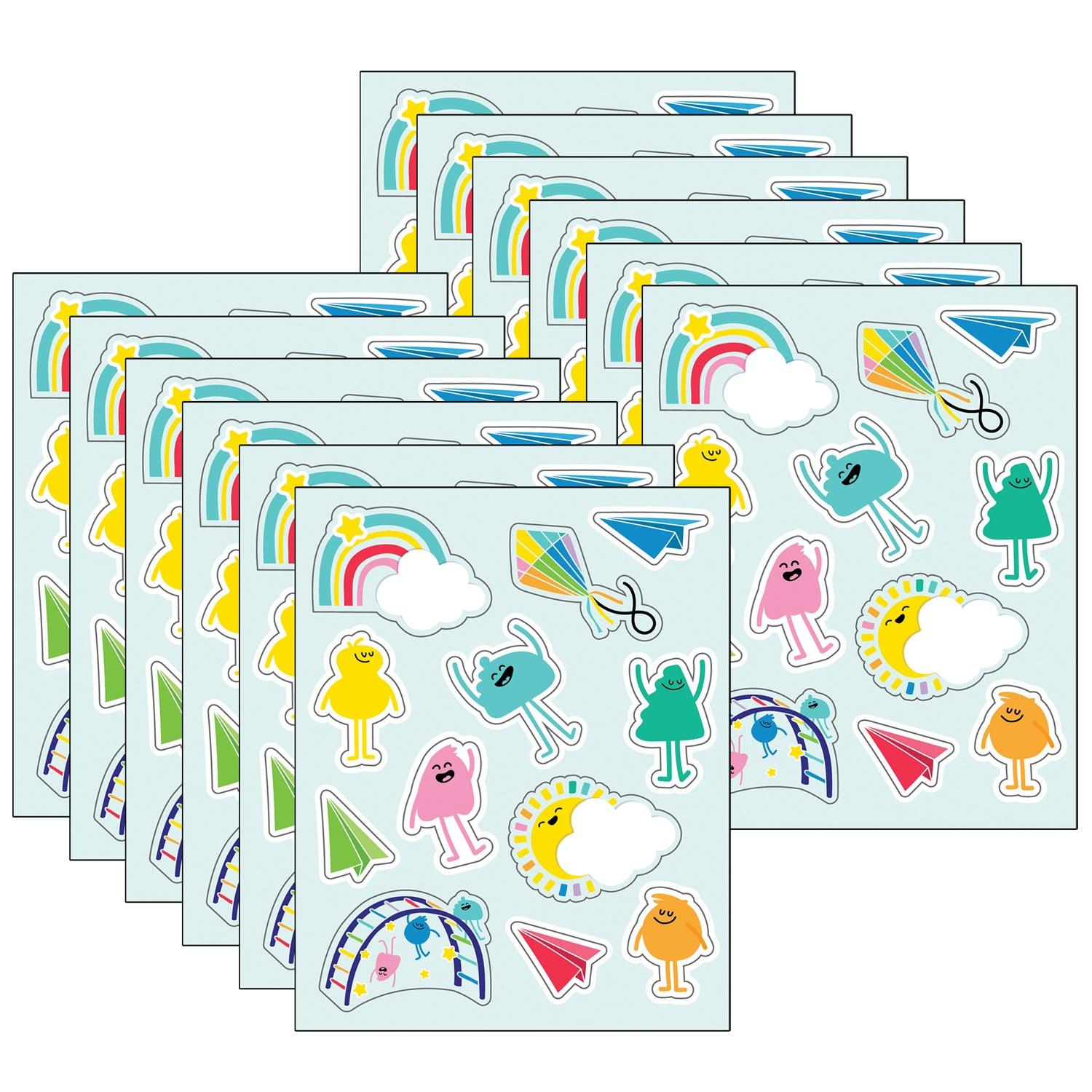 Happy Place Shape Stickers, 72 Per Pack, 12 Packs - Loomini