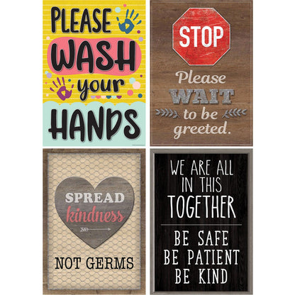 Health & Safety Poster Set, Set of 4 - Loomini