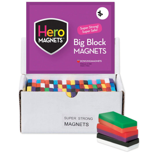 Hero Magnets™ Block Magnets, Display Box of 40 - Loomini