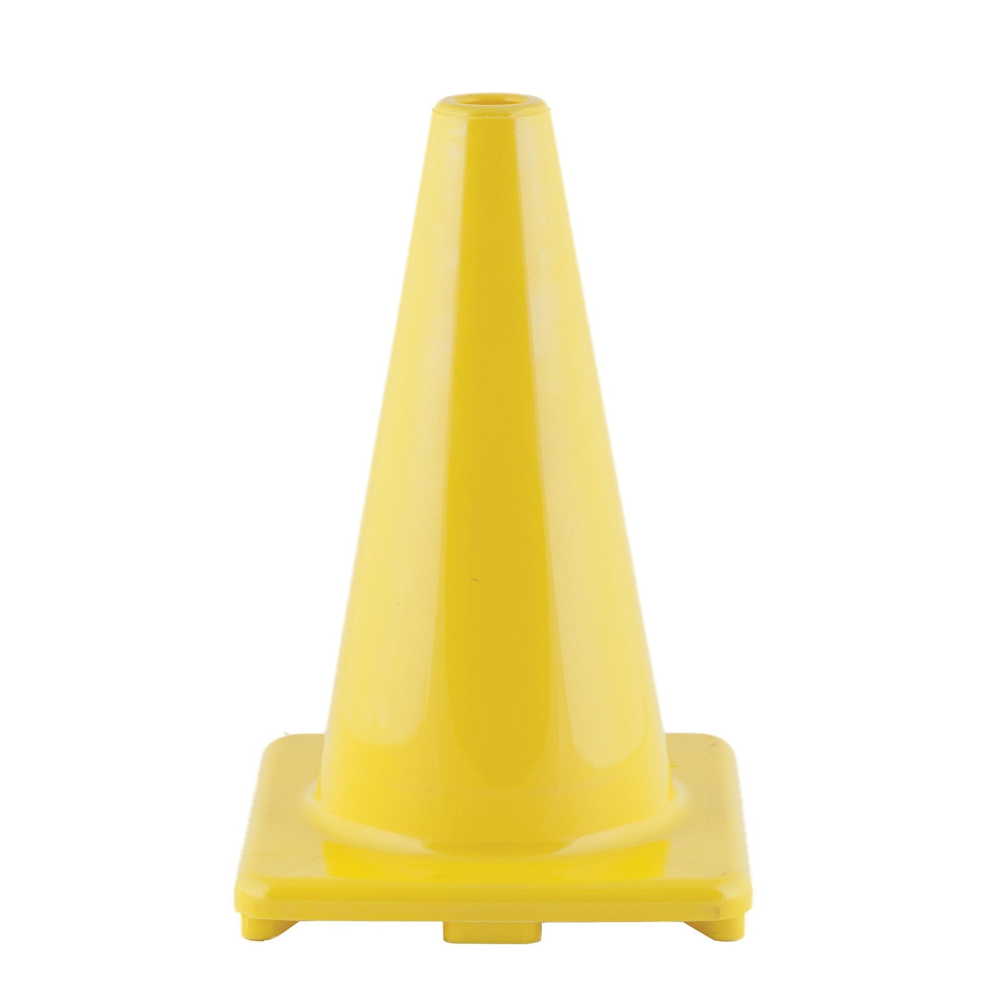 Hi-Visibility Flexible Vinyl Cone, weighted, 12", Yellow - Loomini