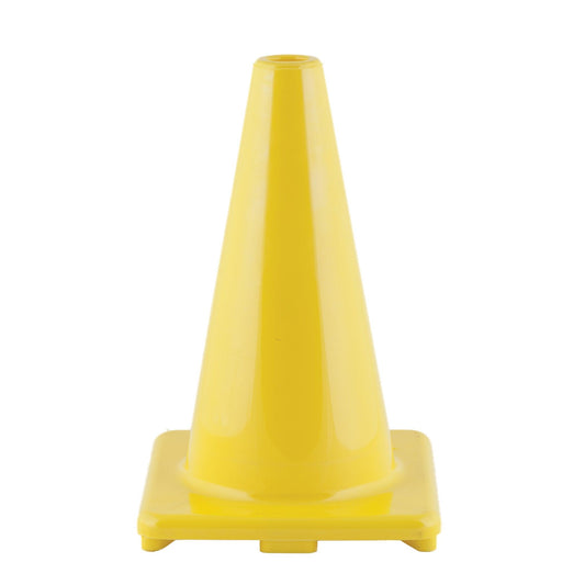 Hi-Visibility Flexible Vinyl Cone, weighted, 12", Yellow - Loomini