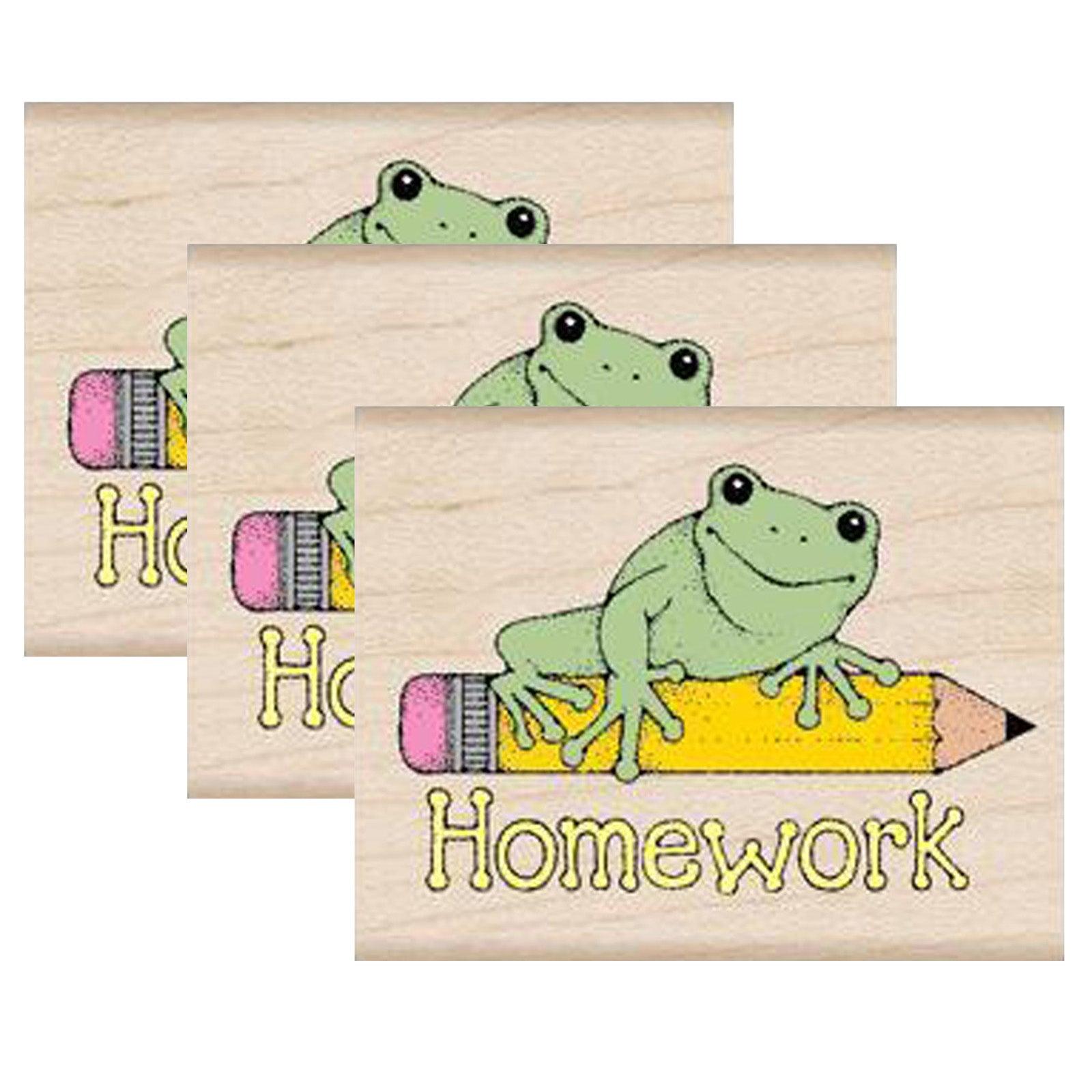 Homework Frog Stamp, Pack of 3 - Loomini