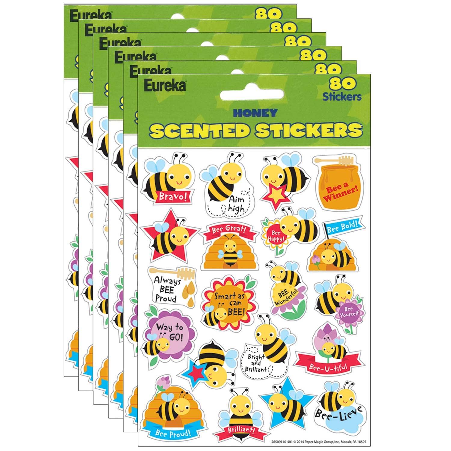 Honey Scented Stickers, 80 Per Pack, 6 Packs - Loomini