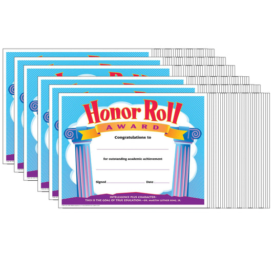 Honor Roll Award Colorful Classics Certificates, 30 Per Pack, 6 Packs - Loomini