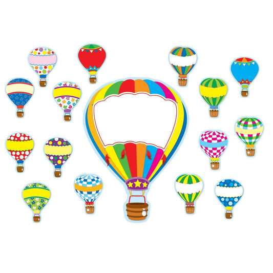Hot Air Balloons Bulletin Board Set, 38 Pieces - Loomini