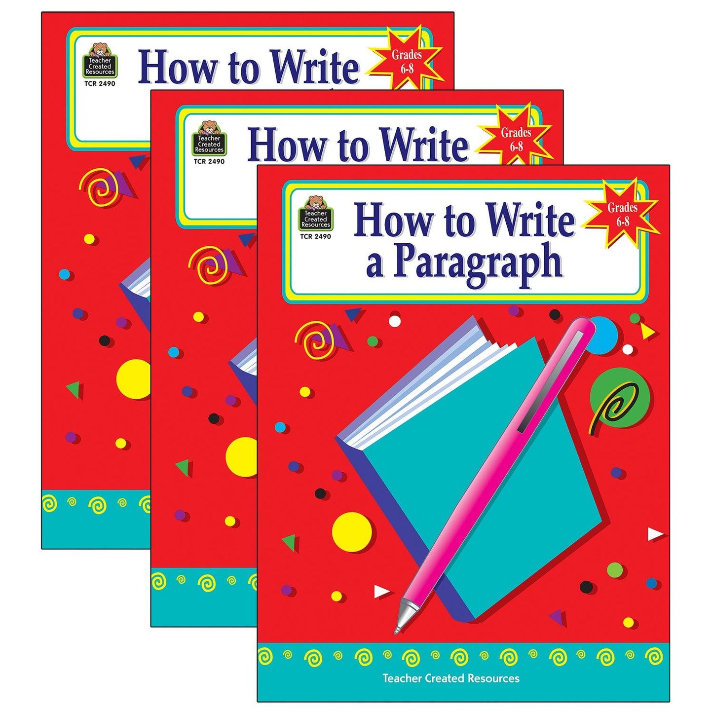 How to Write a Paragraph Activity Book, Grade 6-8, Pack of 3 - Loomini
