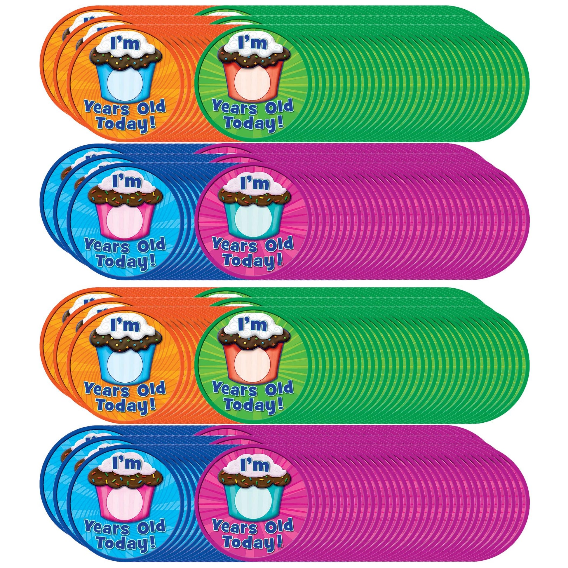 I Am __ Years Old Today WearEm Badges, 32 Per Pack, 6 Packs - Loomini