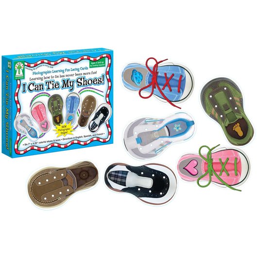 I Can Tie My Shoes Lacing Cards, Grade PK-1 - Loomini