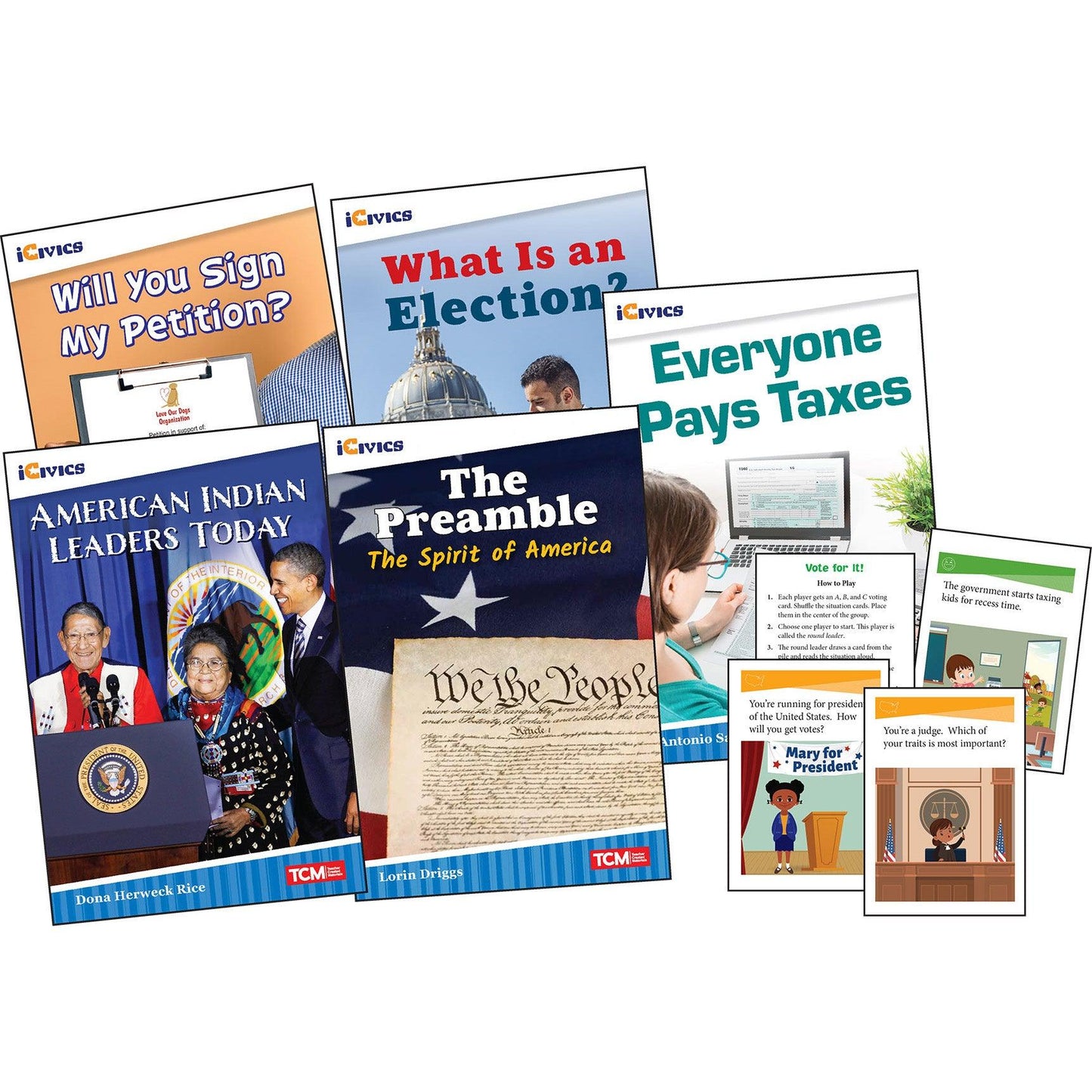 iCivics Grade 3: Leadership & Responsibility 5-Book Set + Game Cards - Loomini
