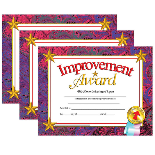 Improvement Award Certificate, 30 Per Pack, 3 Packs - Loomini