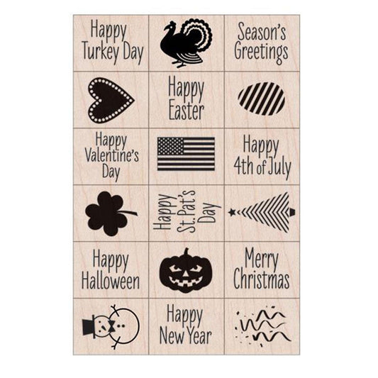 Ink 'n' Stamp A Year of Holidays Stamps, Set of 18 - Loomini