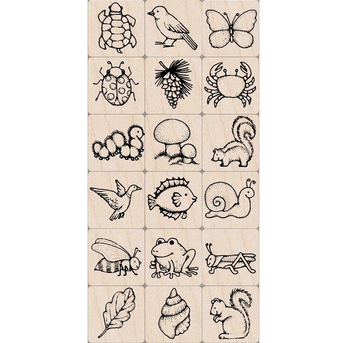 Ink 'n' Stamp Nature Stamps, Set of 18 - Loomini