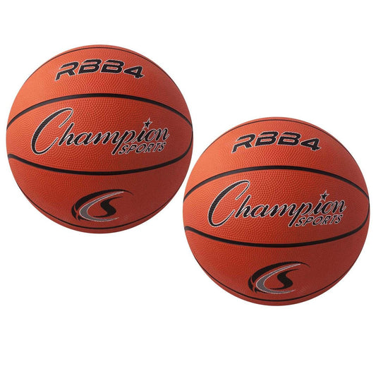 Intermediate Rubber Basketball, Size 6, Orange, Pack of 2 - Loomini