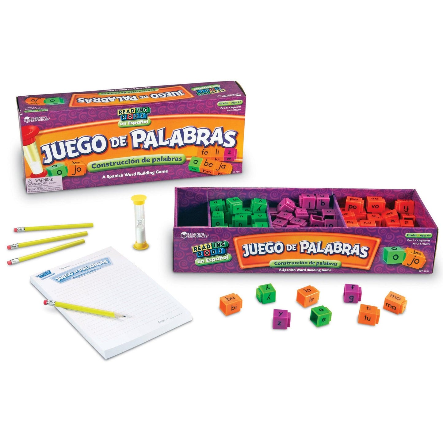 Juego de Palabras Spanish Reading Rods® Word Game - Loomini